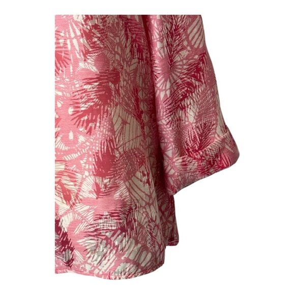 Tory Burch Shirt Women 10 Pink Floral Linen Blend Lightweight Blouse Boho Luxury - Picture 4 of 9